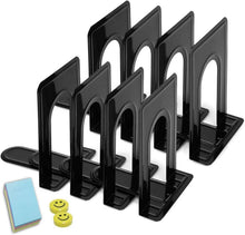 Qualsen Schwarze Metall Buchstützen-Set für Bücherregal 17x12x15cm 8