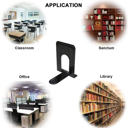 Buchstütze Metall Schwarz 19x12x15cm 8 Stück Bücherstützen