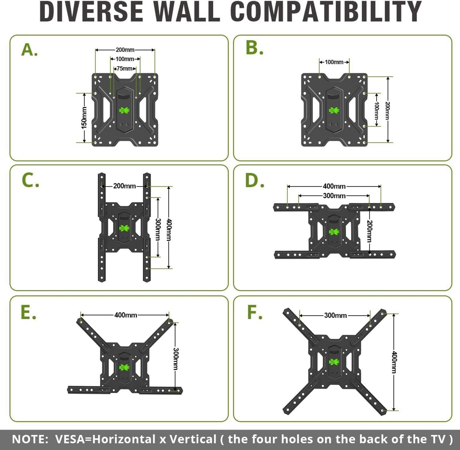 TV Wandhalterung Schwenkbar Neigbar 26-55 Zoll LED LCD OLED 4K Fernseher