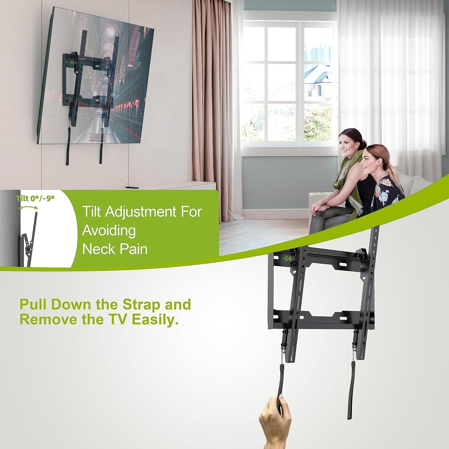 USX-MOUNT TV Wandhalterung Neigbar 26-60 Zoll Flach Curved LED LCD OLED Plasma TVs bis 45kg Universal Halterung 400x400mm