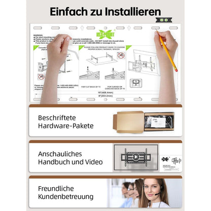 Schwenkbare TV Wandhalterung für 47-84 Zoll LED LCD Plasma