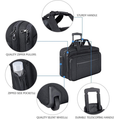 KROSER Trolley Business Rolling Case 17,3 Zoll Laptop