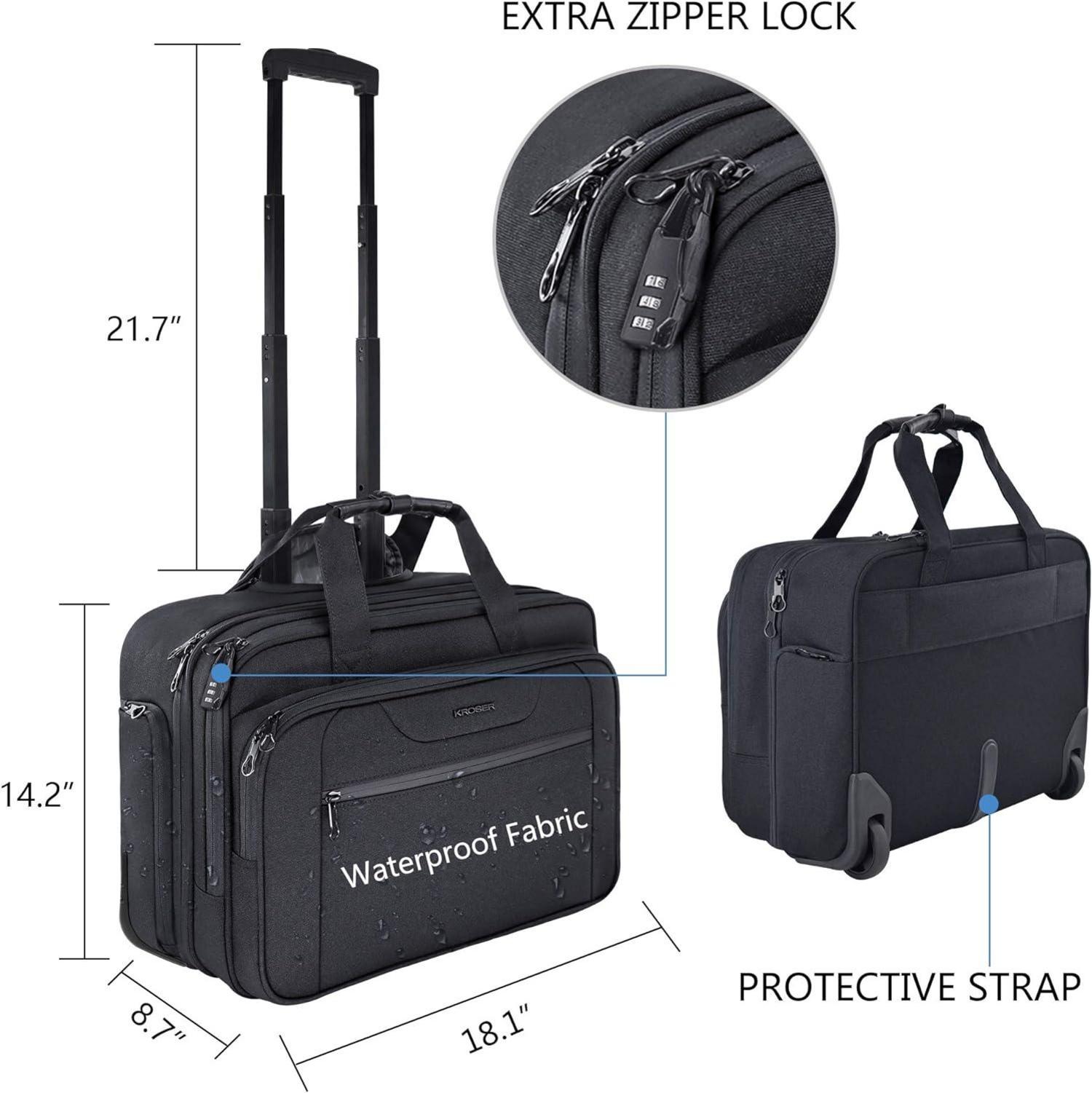 KROSER Trolley Business Rolling Case 17,3 Zoll Laptop