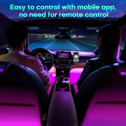 LED Innenbeleuchtung Auto USB-App Steuerung 16 Farben Musikmodus 4er Set