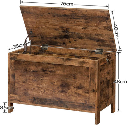 HOOBRO Truhe Sitzbank Spielzeugtruhe Schuhbank 75 cm Dunkelbraun