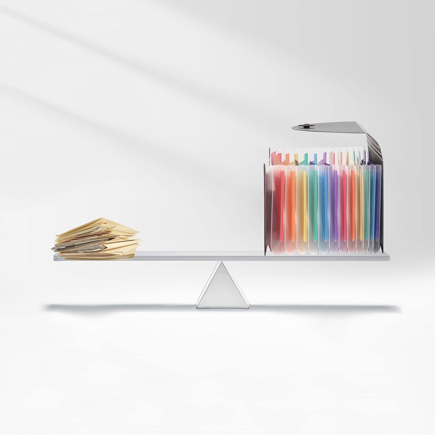 Ordnungsmappe mit 13 Fächern Kunststoff Regenbogen Design