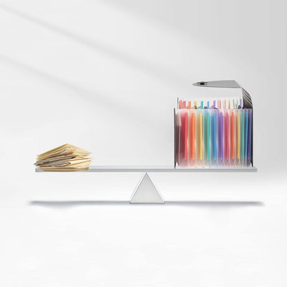Ordnungsmappe mit 13 Fächern Kunststoff Regenbogen Design