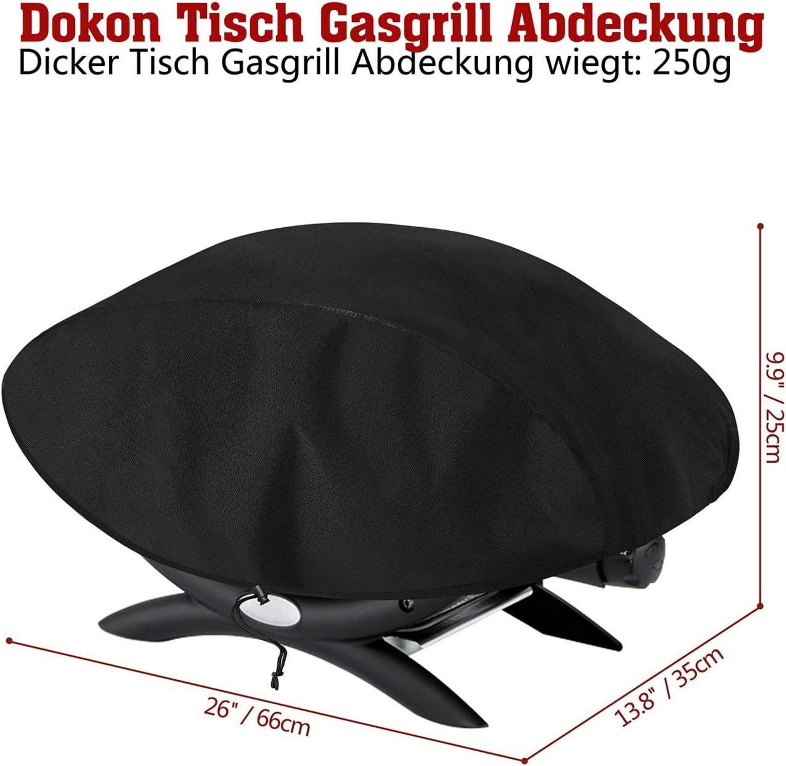 Grillabdeckung Dokon Q1000 Wasserdicht 600D Oxford Gewebe Schwarz