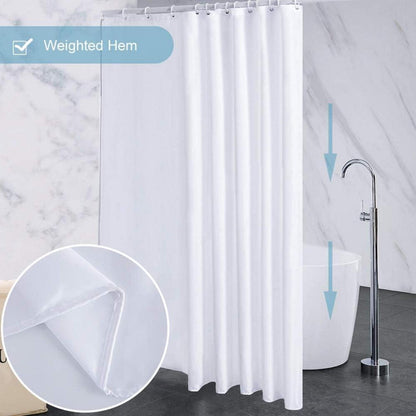 Weißer Antischimmel Duschvorhang wasserdicht 244x200cm,stoff,waschbar,für Dusche Badewanne