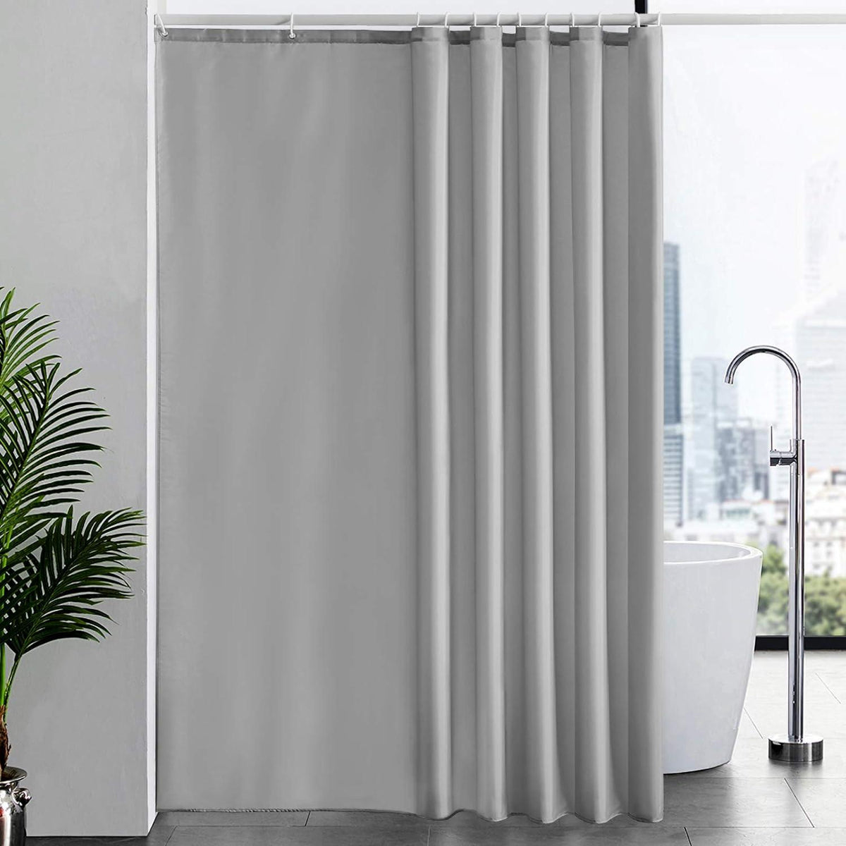 Duschvorhang Überlänge Antibakteriell Anti-Schimmel Grau 200x240cm