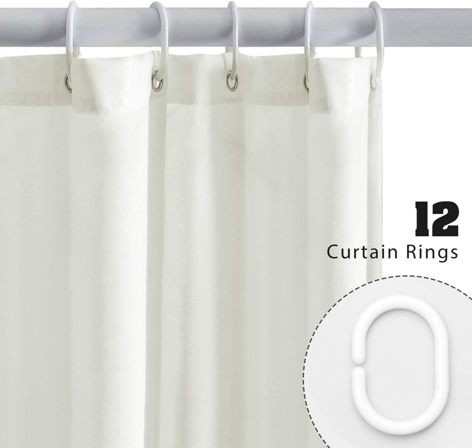Duschvorhang Überlänge Anti-Schimmel Textil 200x240 Beige