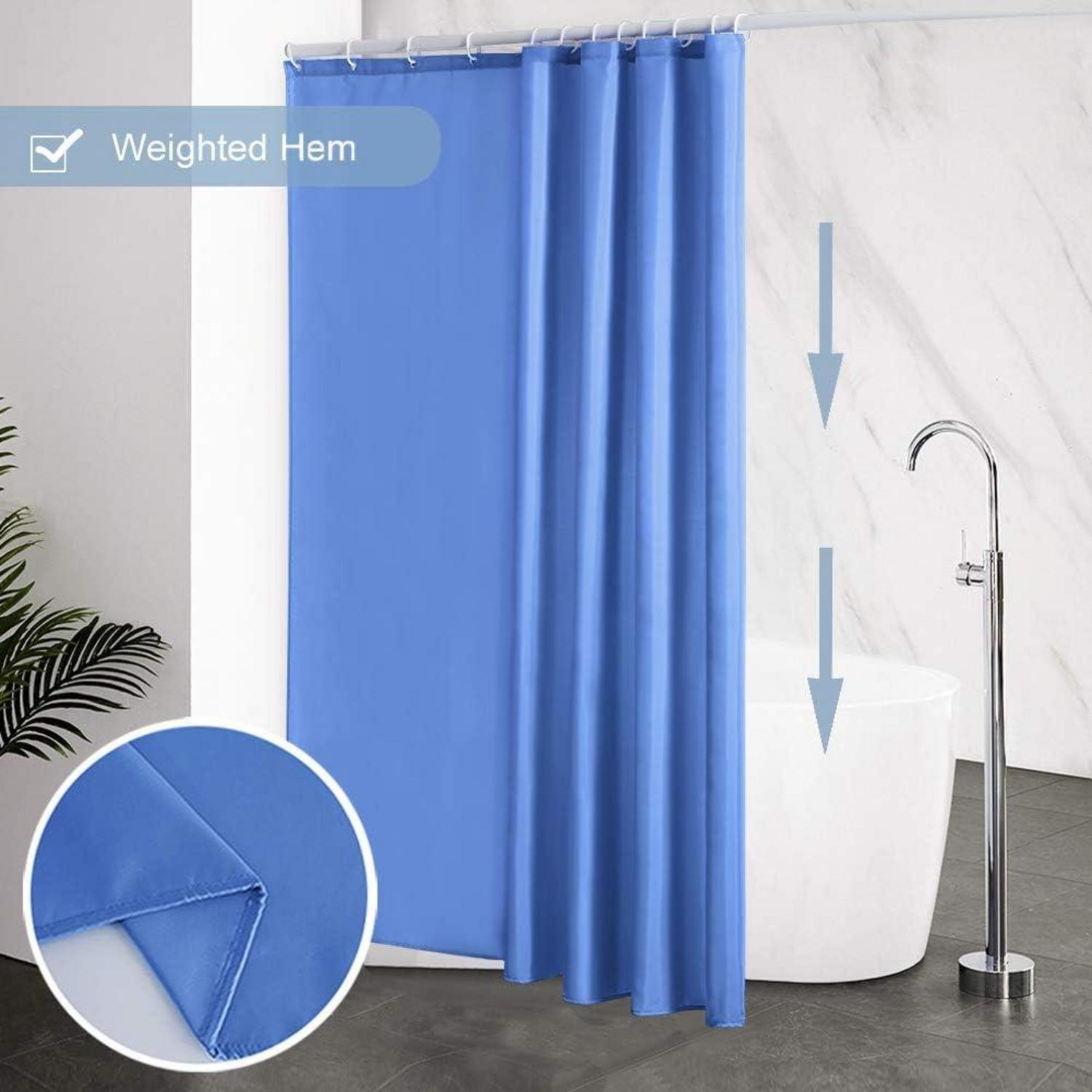 Duschvorhang Überlänge Blau Polyester Anti-schimmel 180x210cm