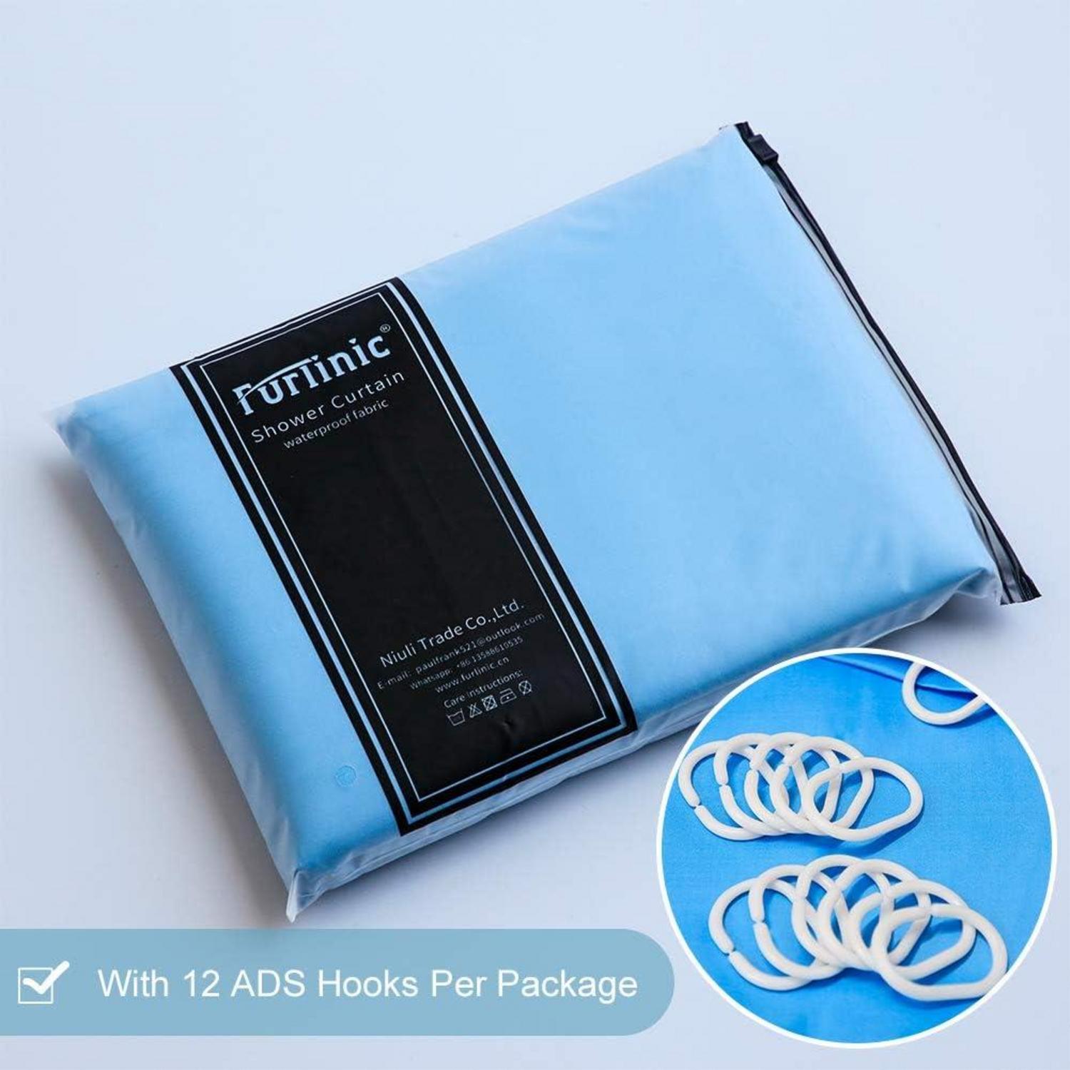 Duschvorhang Überlänge Blau Polyester Anti-schimmel 180x210cm