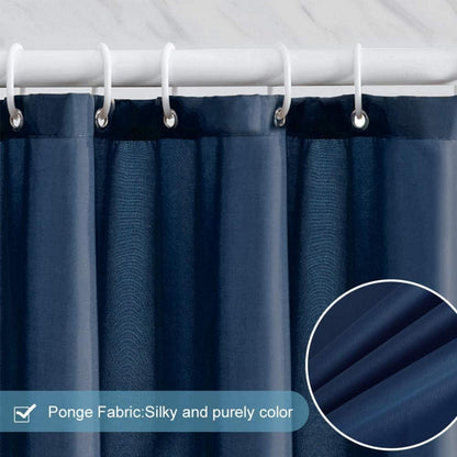 Duschvorhang Textil Dunkelblau Wasserdicht 180x180 mit