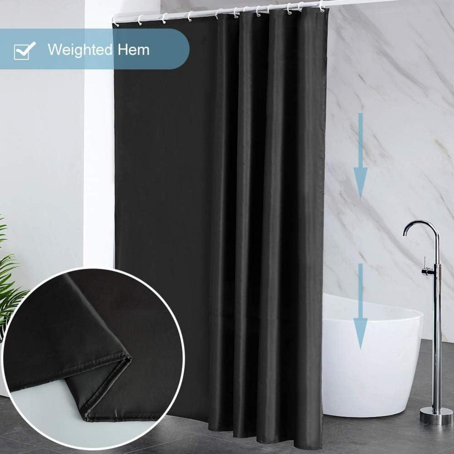 Duschvorhang Anti-schimmel Textil Vorhang Polyester 180x210 Schwarz