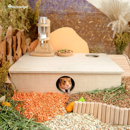 Niteangel Holz Hamsterhaus Labyrinth 6-Zimmer