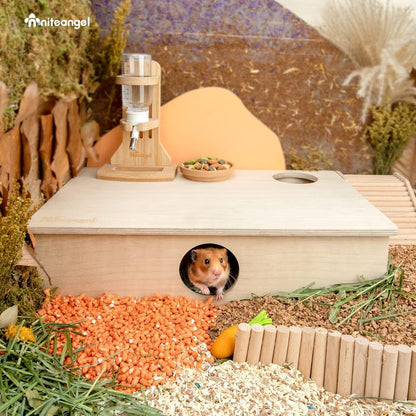Niteangel Holz Hamsterhaus Labyrinth Mehrzimmern Tunnel