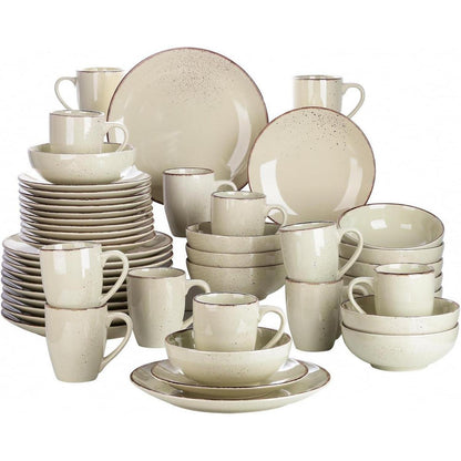 Vancasso Navia 48-teilig Geschirrset Steingut Vintage beige