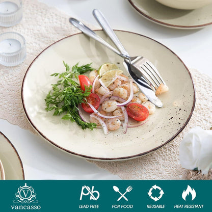 Vancasso Navia 48-teilig Geschirrset Steingut Vintage beige