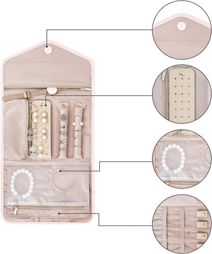 Schmuck Organizer Tasche für Reise Schmuckaufbewahrung in Rosa