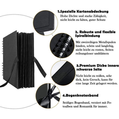 Fotoalbum zum Selbstgestalten Schwarz 80 Seiten 28.5x21cm