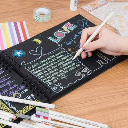 Fotoalbum zum Selbstgestalten Schwarz 80 Seiten 28.5x21cm