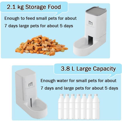 Automatisches 2-in-1 Futter- und Wasserspender für Haustiere, 3,8 l