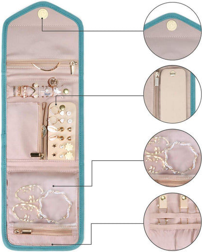 Schmuck Organizer Tasche für Reise - Schmuckaufbewahrung, Mini Grün