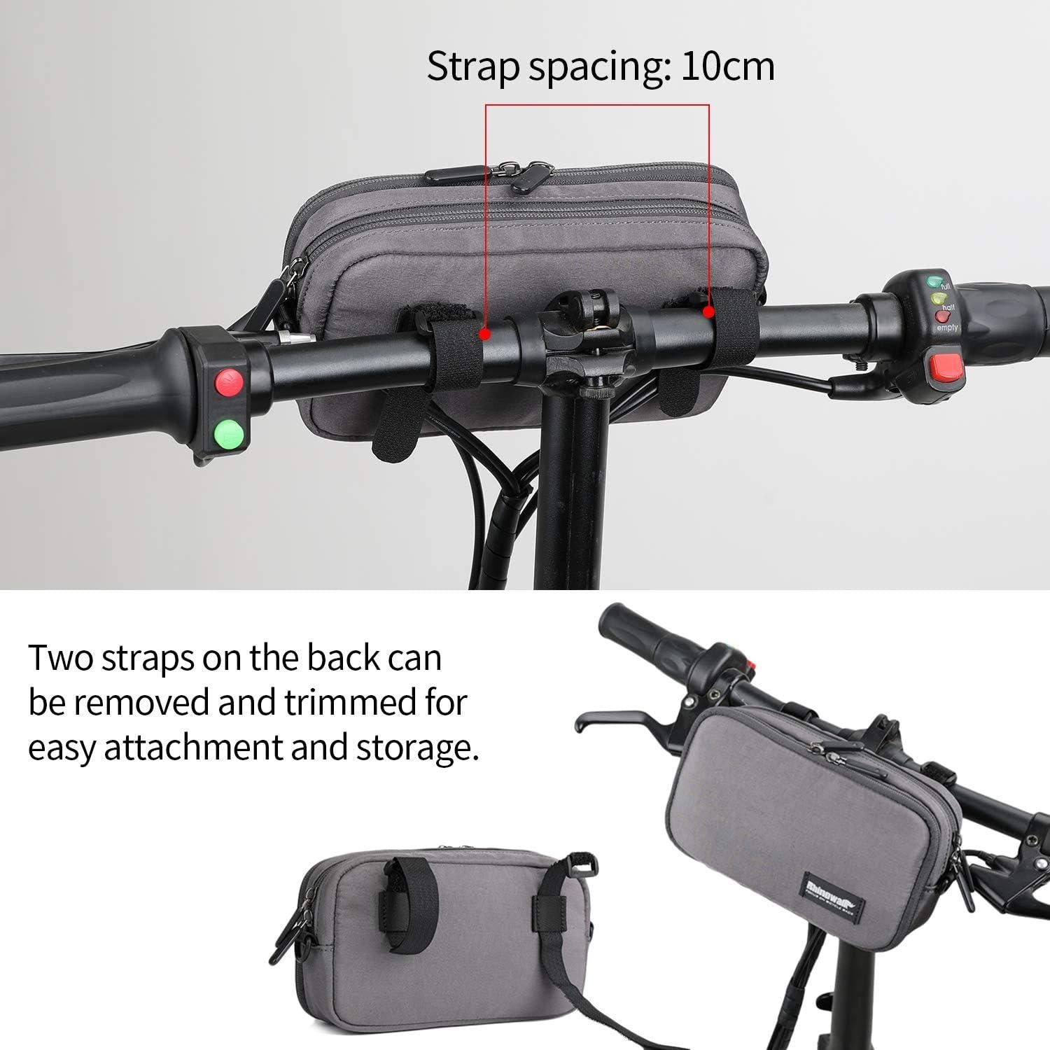 Fahrrad Lenkertasche Vordertasche Multifunktional Grau mit Regenhülle