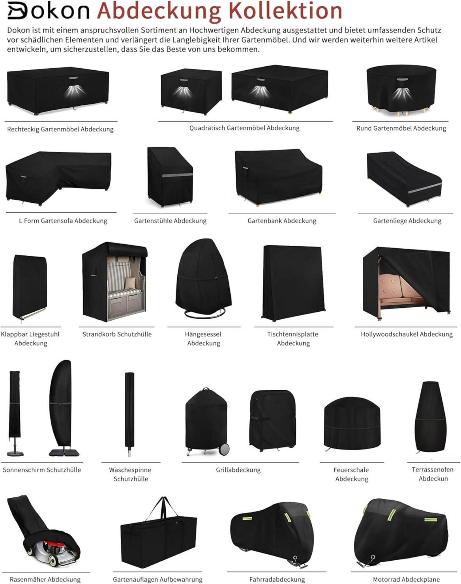 Abdeckung für Gartenmöbel 250x210x90cm Wasserdicht Winterfest Oxford