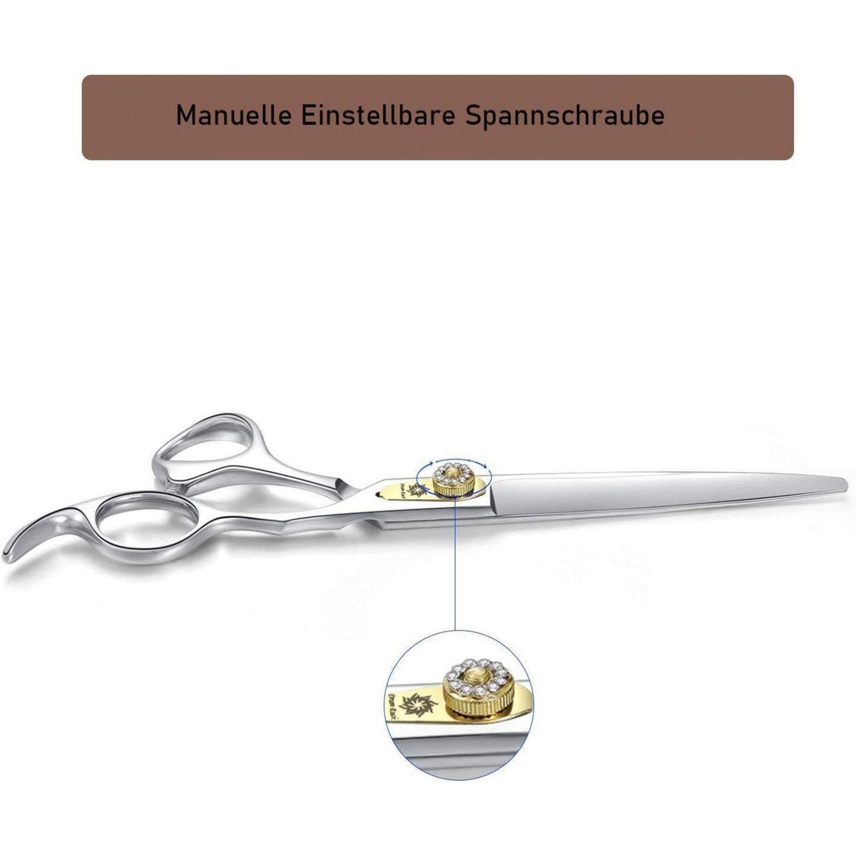 Professionelle Hundeschere 7 Zoll Edelstahl Fellpflege