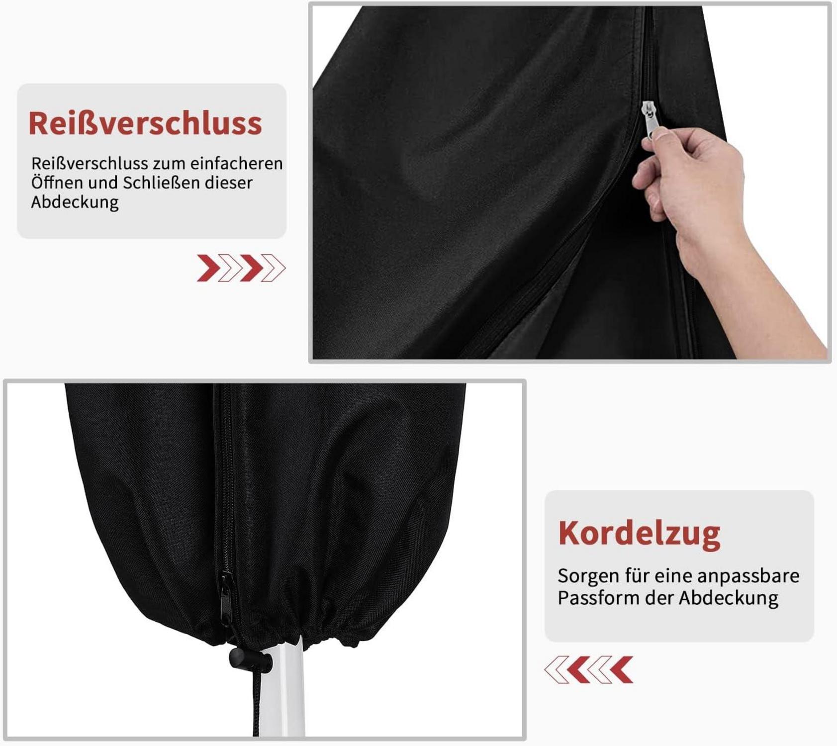 Dokon Sonnenschirm Schutzhülle Ø 2m/3m Anti-UV Winterfest 190x30/40/50cm