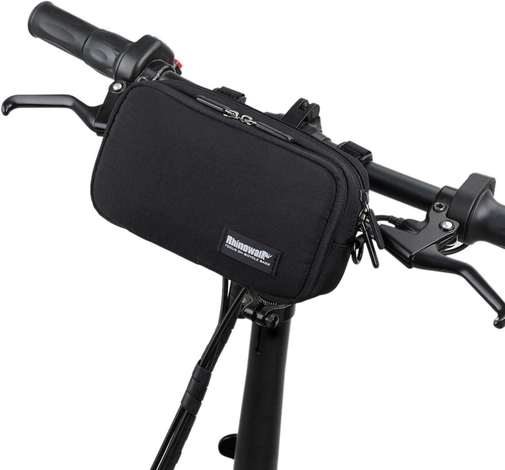 Fahrrad Vordertasche mit Regenhülle, multifunktional, Schwarz