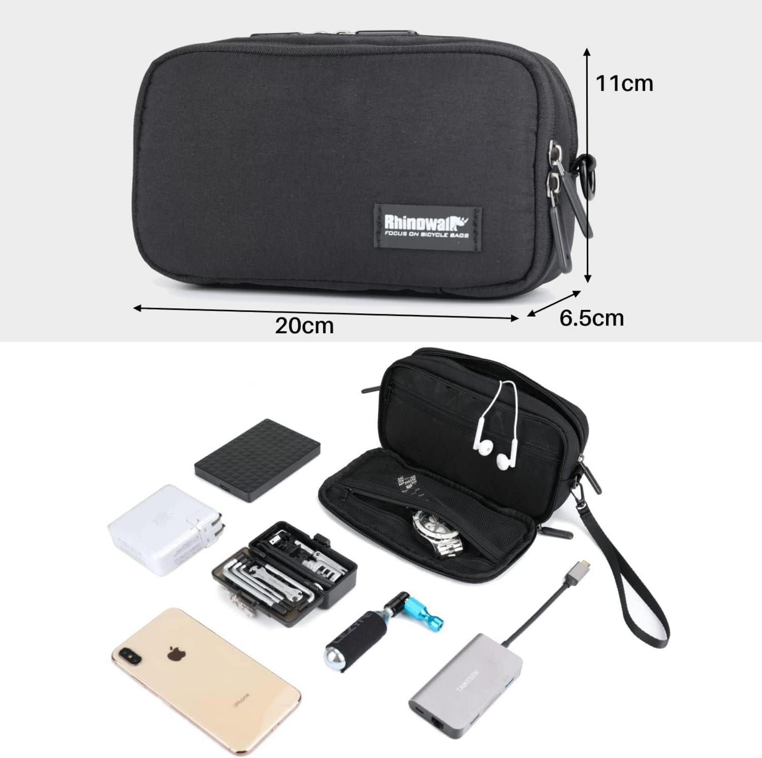 BAIGIO Vordertasche Fahrrad Lenkertasche, Regenhülle, multifunktional, Schwarz