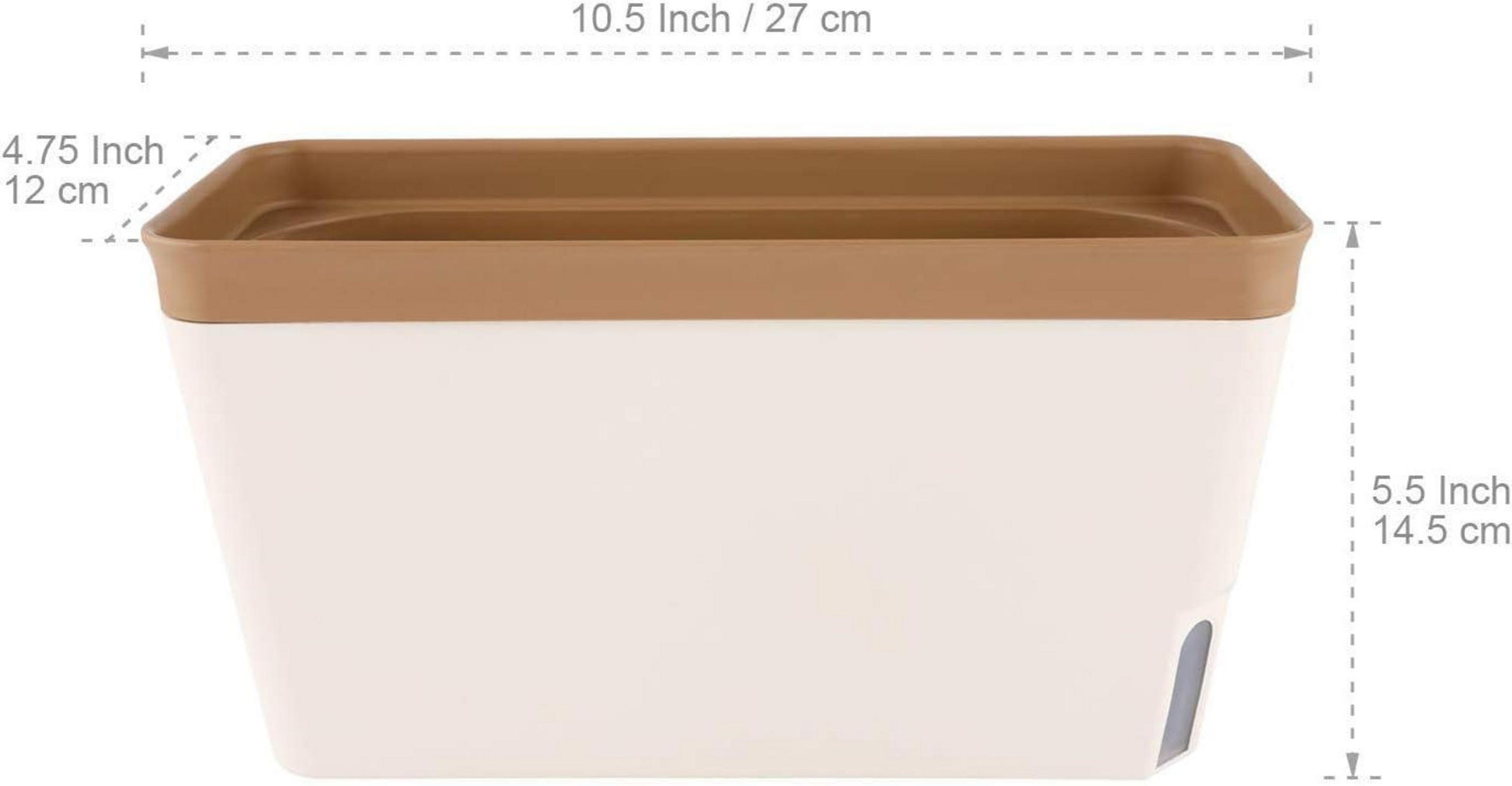 27cm Selbstwässernder Blumenkasten Kräutertopf 3er-Set Braun