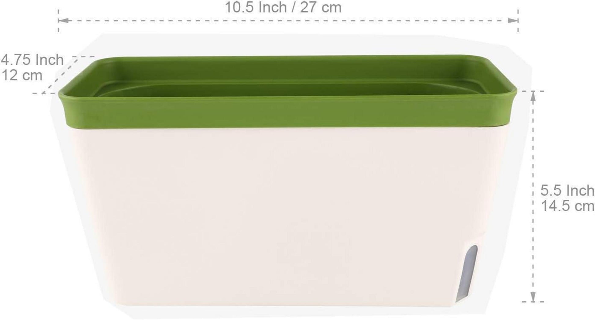 Selbstwässernder Blumenkasten 27cm Kräutertopf Grün 3er-Set Kunststoff