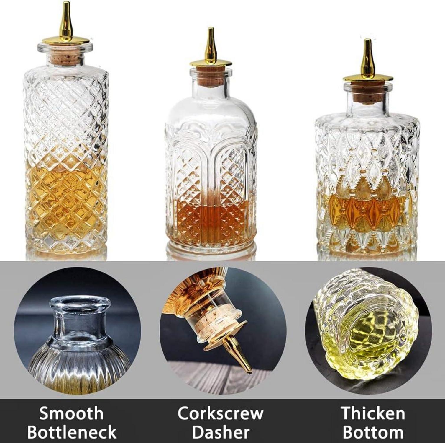 Bitterflasche für Cocktails Glasflaschen Armaturenbrett-Deckel