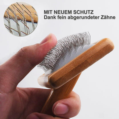 Premium Hundebürste Katzenbürste Holzgriff Entfernt