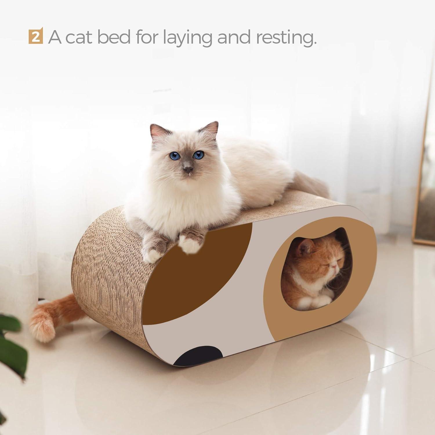 Kratztonne Katzen Wellpappe 58x25x25cm Kreis mit Katzenminze