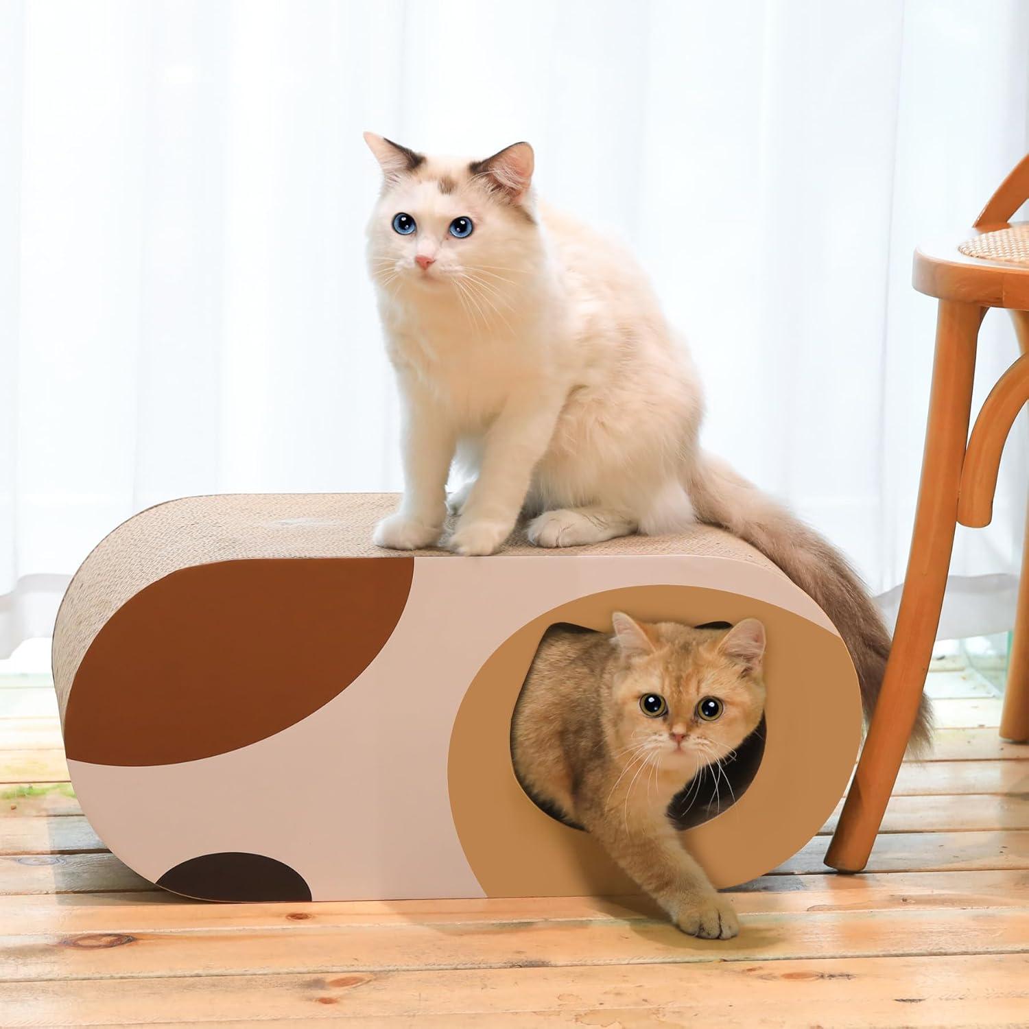 Kratztonne Katzen Wellpappe 58x25x25cm Kreis mit Katzenminze