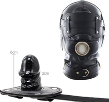 Bondage Maske mit Dildo Mund Gag 3 Schloss Einstellbar für