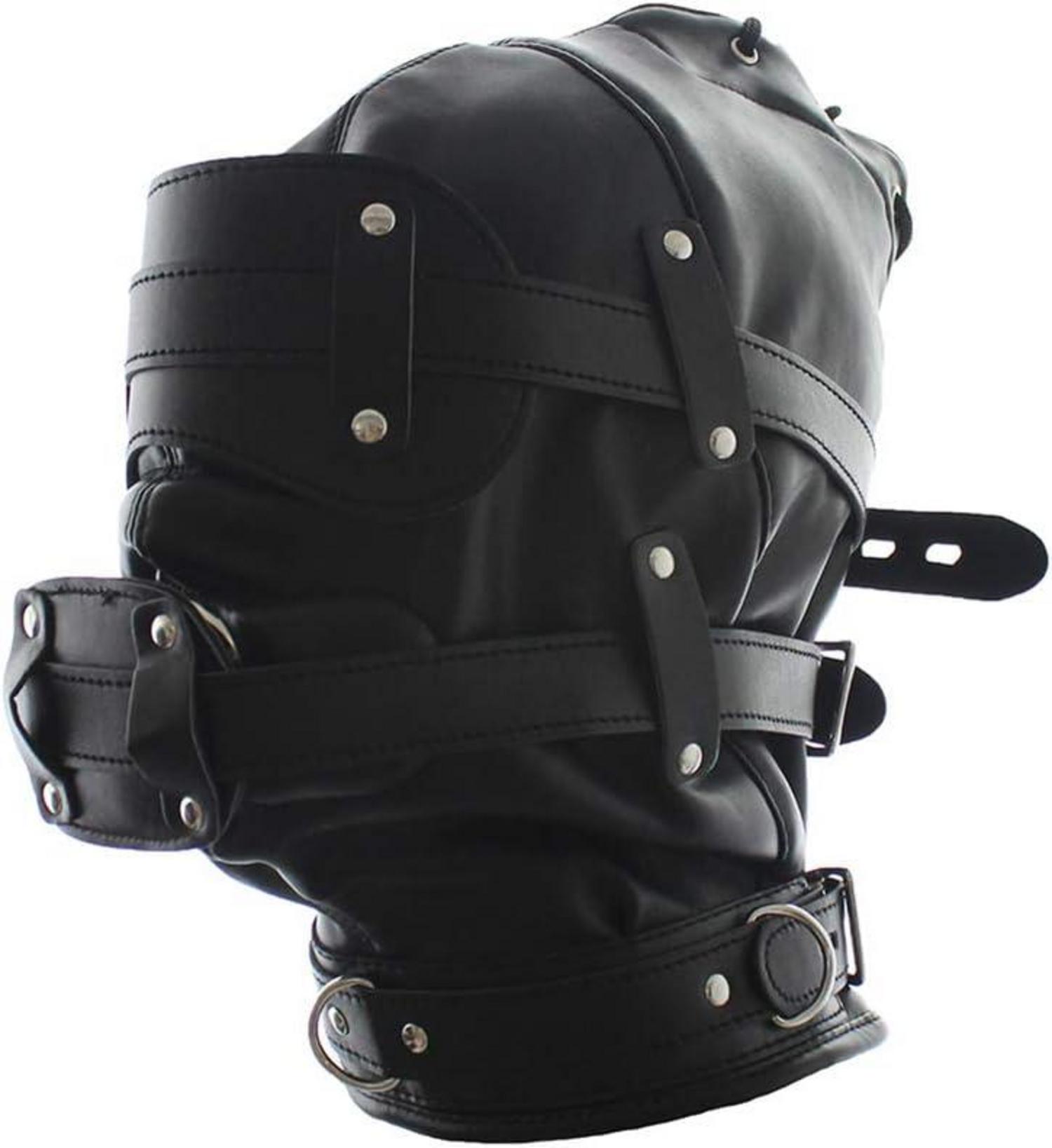 Bondage Maske Dildo Mund Gag 3 Schloss Einstellbar SM Kopfmaske