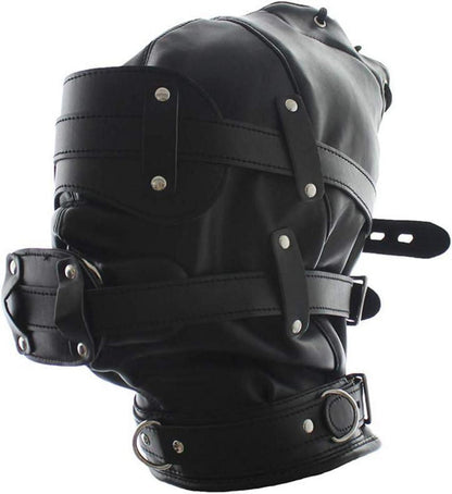 Bondage Maske Dildo Mund Gag 3 Schloss Einstellbar SM Kopfmaske