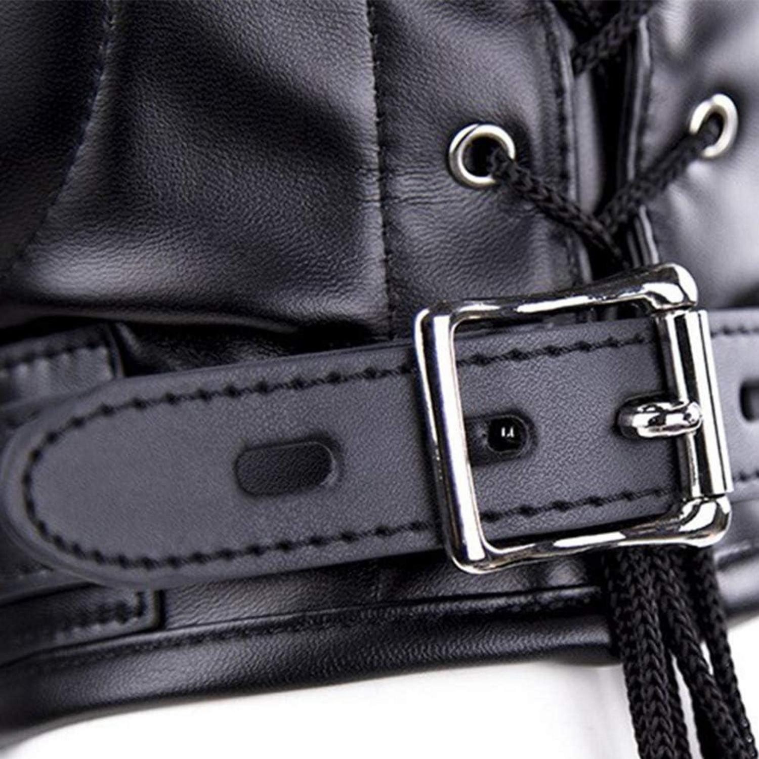 Verstellbare Bondage-Maske mit Dildo-Mund-Gag, SM-Kopfmaske, 3 Schloss, Fetisch-Sexspielzeug