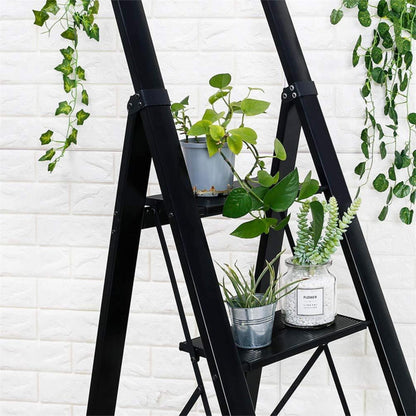 Klappbare Trittleiter aus Aluminium mit Handlauf, 4 Stufen