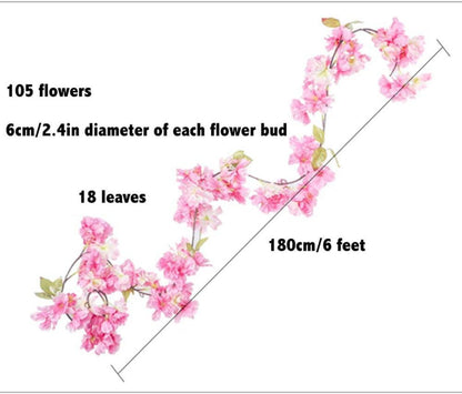 Künstliche Kirschblütengirlande 2er Set Seidengirlande 180