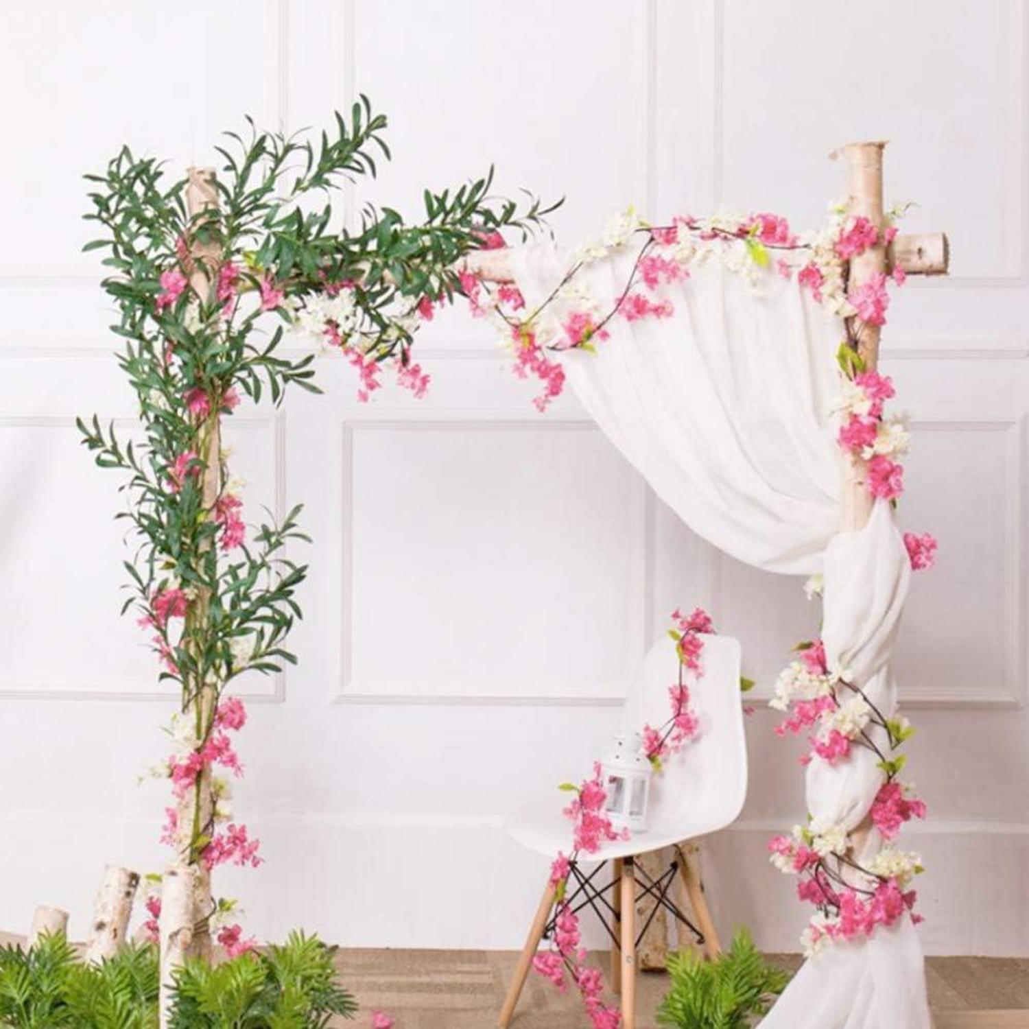 Künstliche Kirschblütengirlande 2er Set Seidengirlande 180 cm Deko Hochzeit