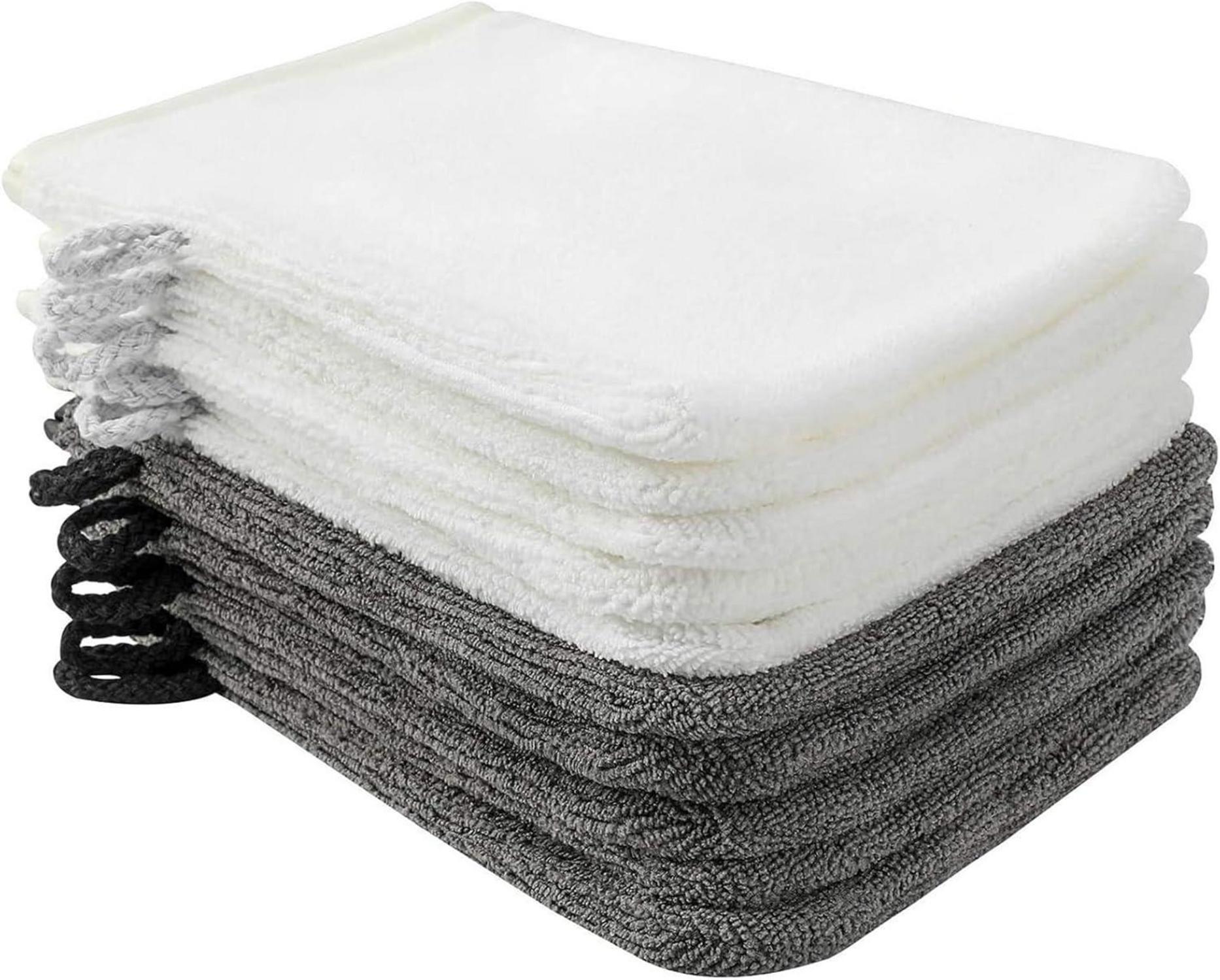 10er Pack Mikrofaser Waschlappen 15x21cm dunkelgrau