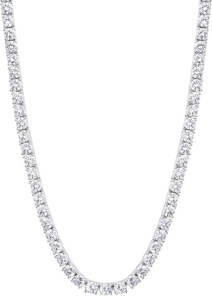 Tennis Chain 3mm Weißgold beschichtet Zirkonia Steine Hip Hop
