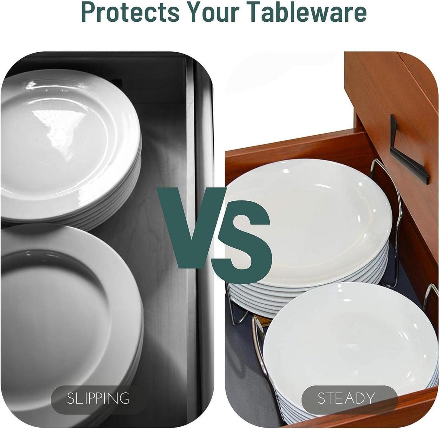 E-ROOM TREND Tellerhalter Organizer Bambus 15-22cm Küchenregal Schwedenkorb